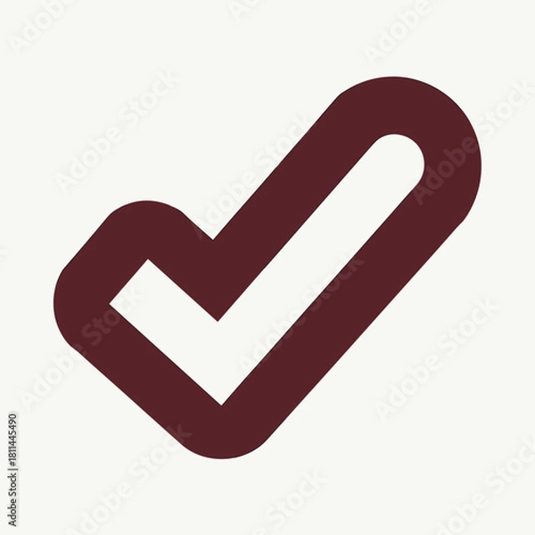Fototapeta Check mark, showing approval with simple design. Approval check mark indicates positive feedback and confirmation. Use confirmation check mark for surveys, reviews, or task completion indicators.
