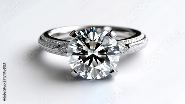 Obraz Diamond ring with sparkling gemstone