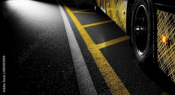 Obraz Dramatic View of Modern Transportation, Focused on Urban Roadway and Tire Detail