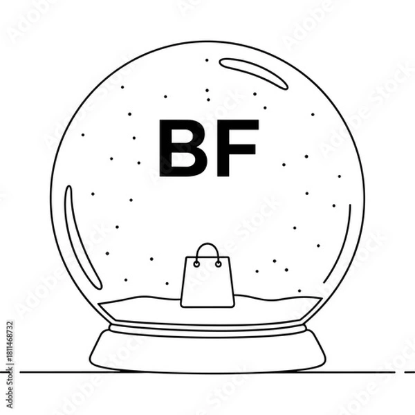 Obraz Black Friday 2025 Snow Globe Line Art