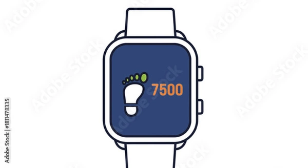 Fototapeta Smartwatch displays step count and progress toward fitness goal