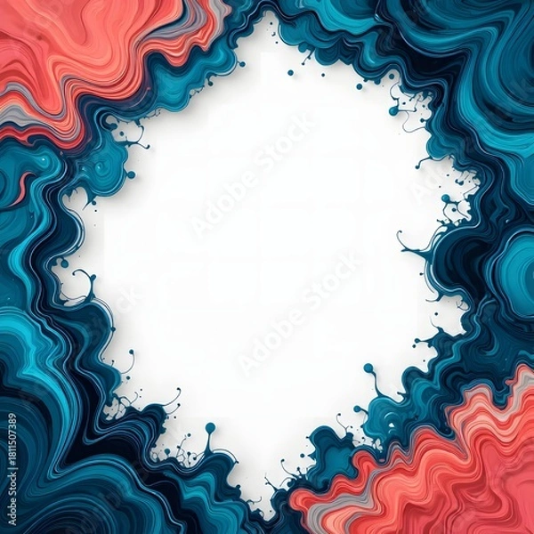 Fototapeta Ink Splash Corner Frame