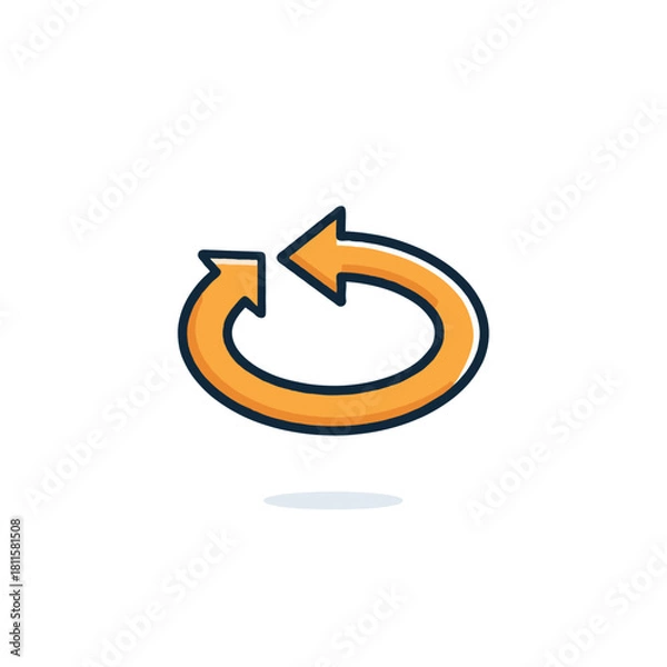 Fototapeta Looping arrow symbol conveys repetitive cycle or continuous process ideal for user interface