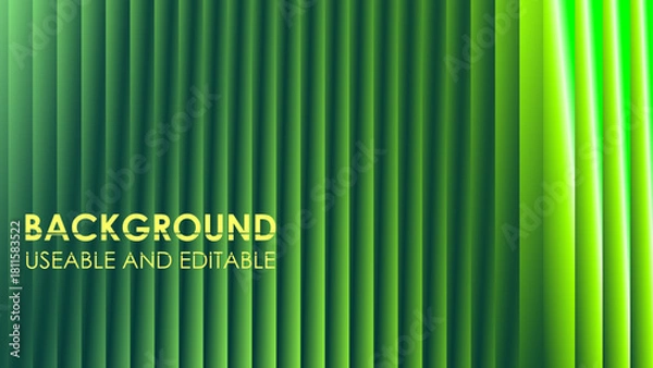 Fototapeta A smooth vertical bar pattern blending deep teal to bright lime green with a dynamic lighting effect for design