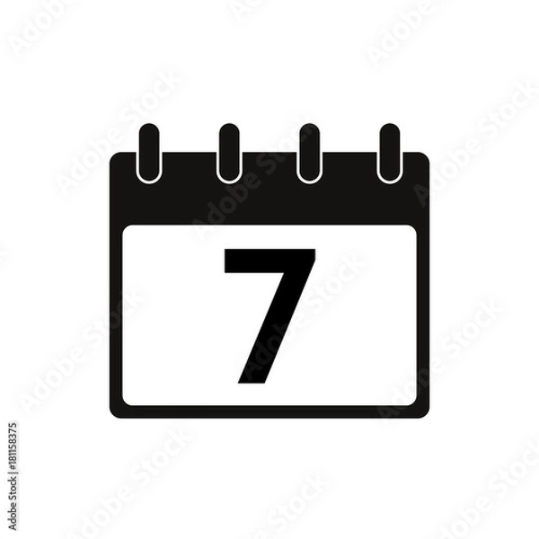 Fototapeta Calendar Isolated Flat Web Mobile Icon / Vector / Sign / Symbol / Button / Element / Silhouette