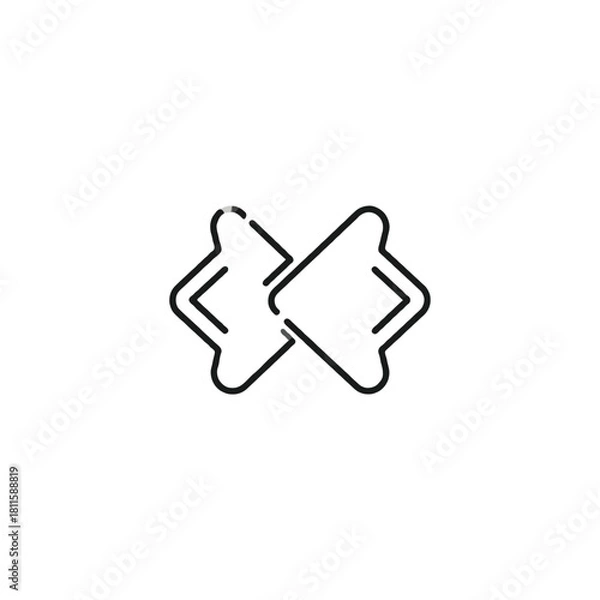 Fototapeta Minimalist double arrow icon suggesting interchange movement exchange action or transfer of