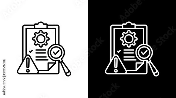 Obraz Risk Assessment With Icon Set Design