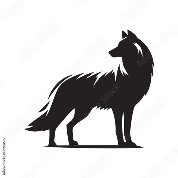 Fototapeta wolf silhouette vector