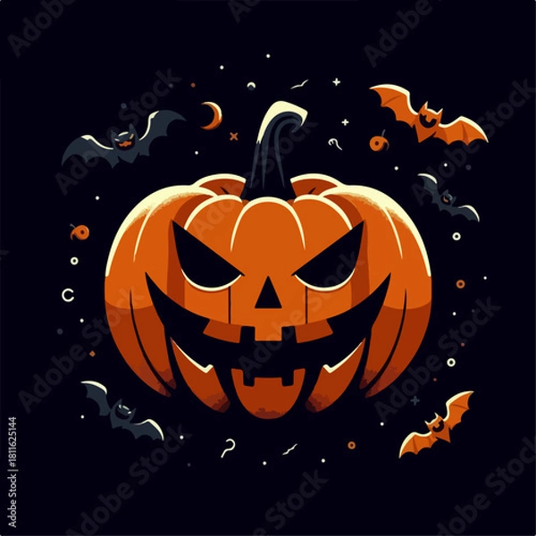 Obraz halloween flat illustration