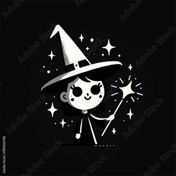 Fototapeta flat illustration of a magician