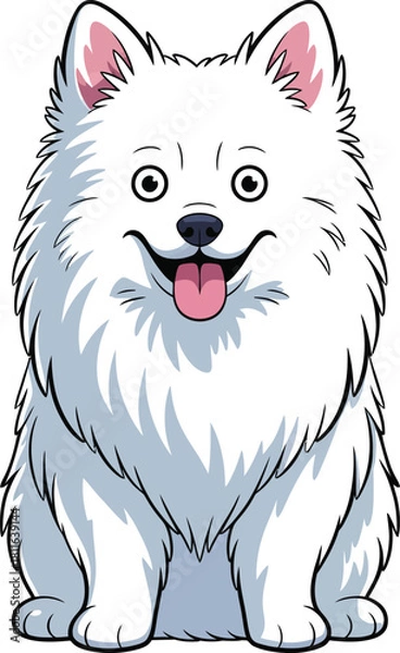 Obraz Cute cartoon a illustrator vector American Eskimo Dog