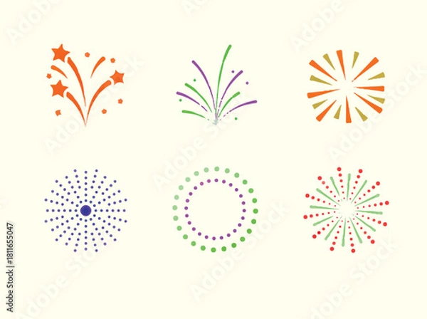 Fototapeta set of abstract floral elements, Vector Colorful Design