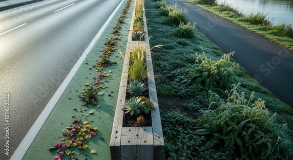 Obraz Roadside Flora Design: An Architectural Integration of Nature and Path