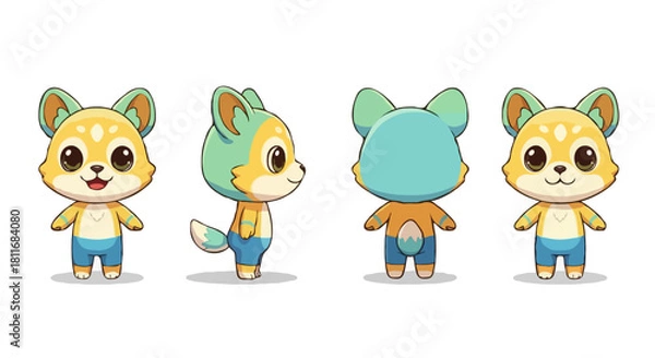 Fototapeta Cute Forest Animals Collection Vector | Cute Character Vector Illustration for Stock