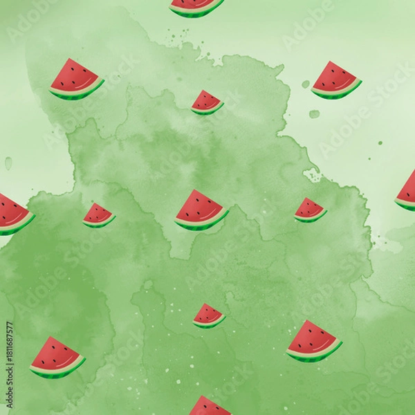 Obraz Watermelon slices seamless pattern