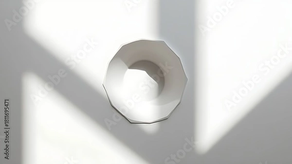 Fototapeta indentation. Geometric depression in white plaster with dramatic shadows. real-estate listings, architecture portfolios, designed for architectural facade and classical detail presentations.
