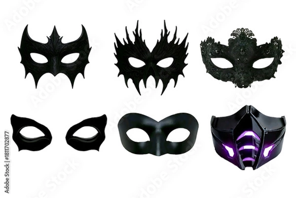 Obraz Unique Masks Displayed, Cultural Exhibition, Indoor