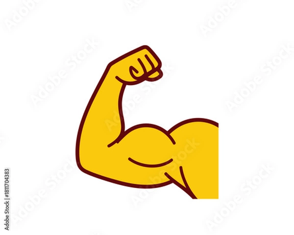 Fototapeta Flexed bicep muscle icon showing strength and power