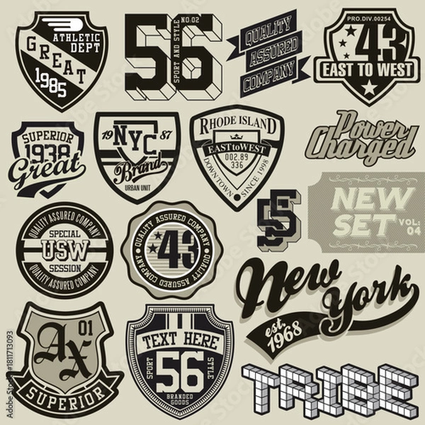 Obraz Collection of vintage athletic and varsity style badge and logo design