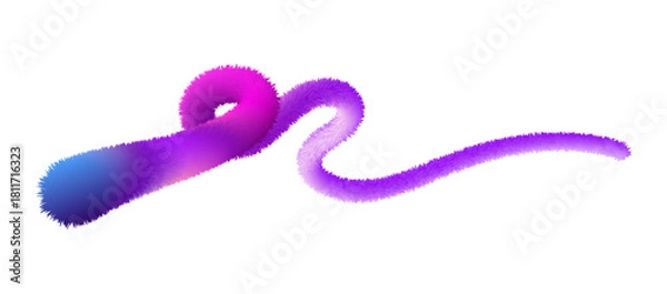 Obraz Long fluffy wavy gradient object with a loop isolated on