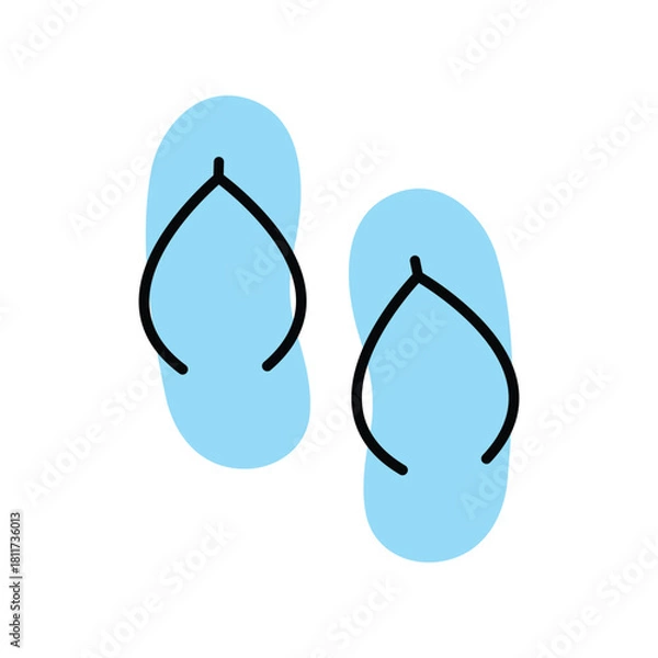 Obraz flipflop logo icon illustration simple flat