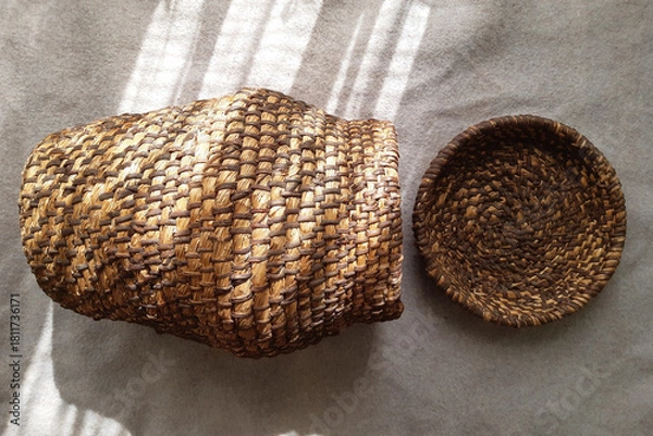 Obraz wickerware on a white background