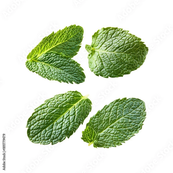 Obraz Fresh mint leaves isolated on Transparent Background