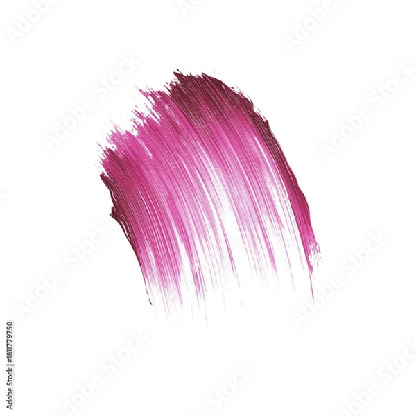 Obraz Magenta paint brush stroke on Transparent Background