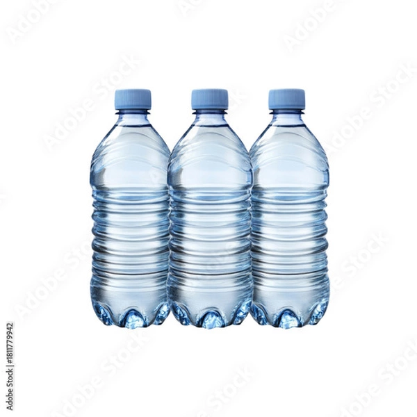Obraz Three Blue Water Bottles Isolated