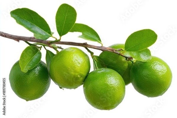 Obraz Fresh limes on a branch with leaves (3)