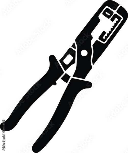 Obraz Crimping tool vector illustration for cable connectors and wiring