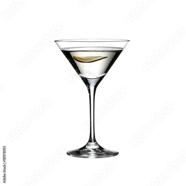 Obraz Martini with citrus fruit slice on black