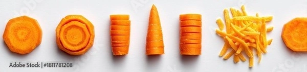 Obraz Various carrot cuts on a white background