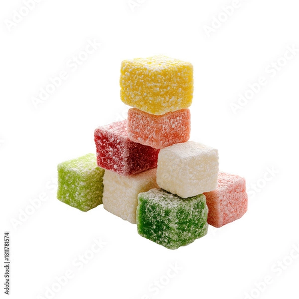 Fototapeta Stack of cube shaped Turkish delight candies