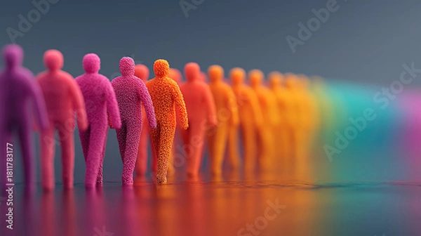 Obraz Concept of relationship building highlighting diversity inclusion equity and teamwork values