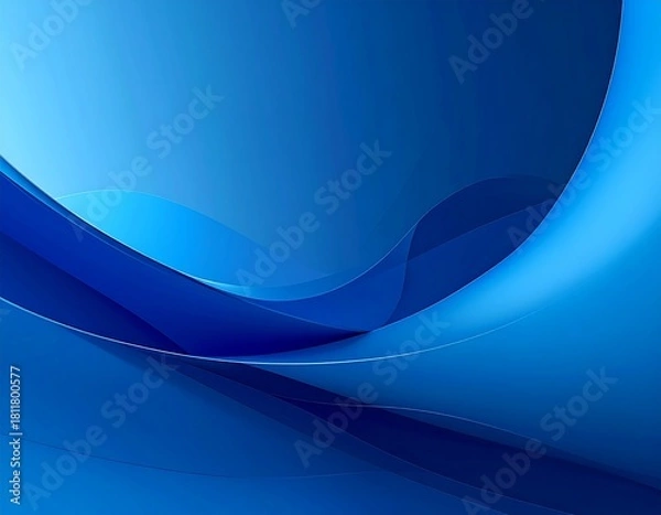 Fototapeta Abstract Blue Waves – Modern Gradient Flow Background
