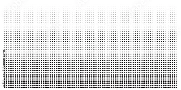Obraz Monochrome halftone pattern with square dots creating a smooth vertical gradient effect.