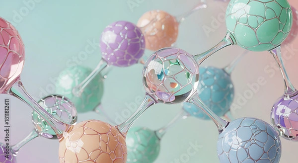 Obraz Abstract pastel liquid forms with smooth flowing shapes for editorial and commercial projects