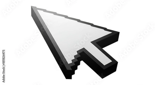 Obraz 3D Rendered Pixelated Computer Mouse Cursor Arrow