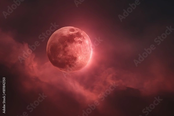 Obraz moon and clouds