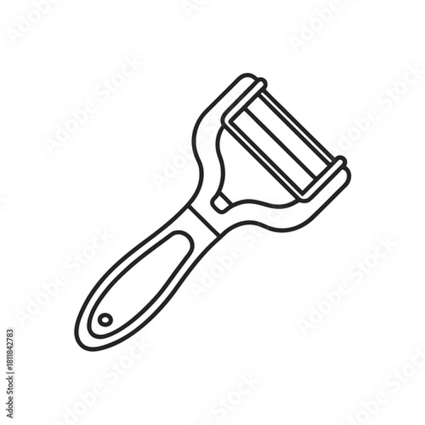 Obraz Modern kitchen peeler outline icon on white background