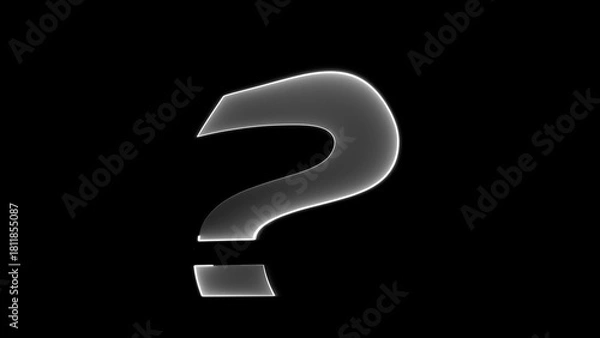 Obraz Question mark with turbulent. Computer generated 3d render