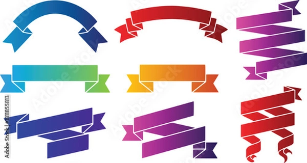 Fototapeta Set of Gradient Ribbons for Your Creative Design Journey