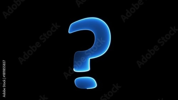 Obraz Question mark with turbulent. Computer generated 3d render