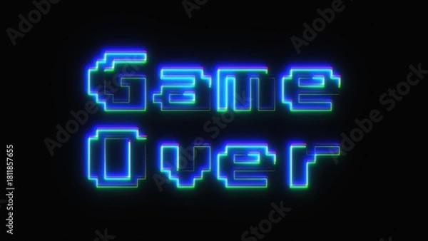 Obraz Game Over text. Computer generated 3d render