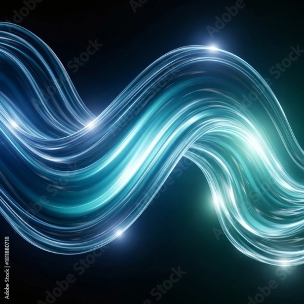 Obraz Ocean Pulse Deep Blue–Teal Fluid Lightwave Flow Texture 12