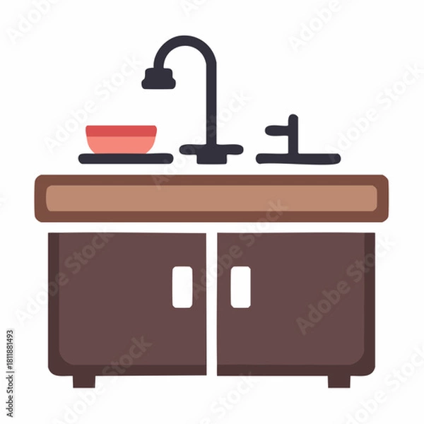 Fototapeta Kitchen Sink Icon Modern Design for Home and Interior Projects