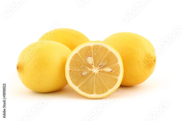Fototapeta Lemon slice and ripe lemons