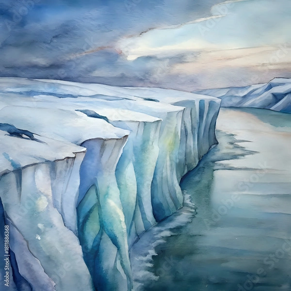 Obraz glacier-edge ,watercolor background