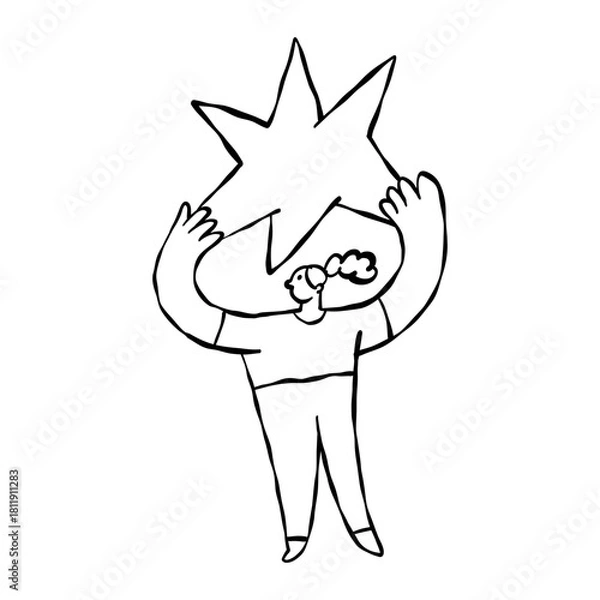 Fototapeta Smiling character and mascots, abstract stickers and line icons. Vector logo design template and graphic elements for advertising, branding, posters and banners